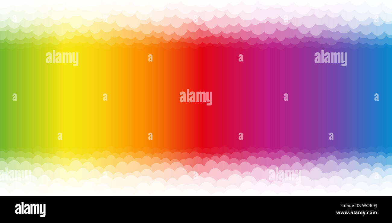 Rainbow sfondo colorato, divertente colorato bubble bath pattern. Colori spettrali, formato orizzontale. Foto Stock