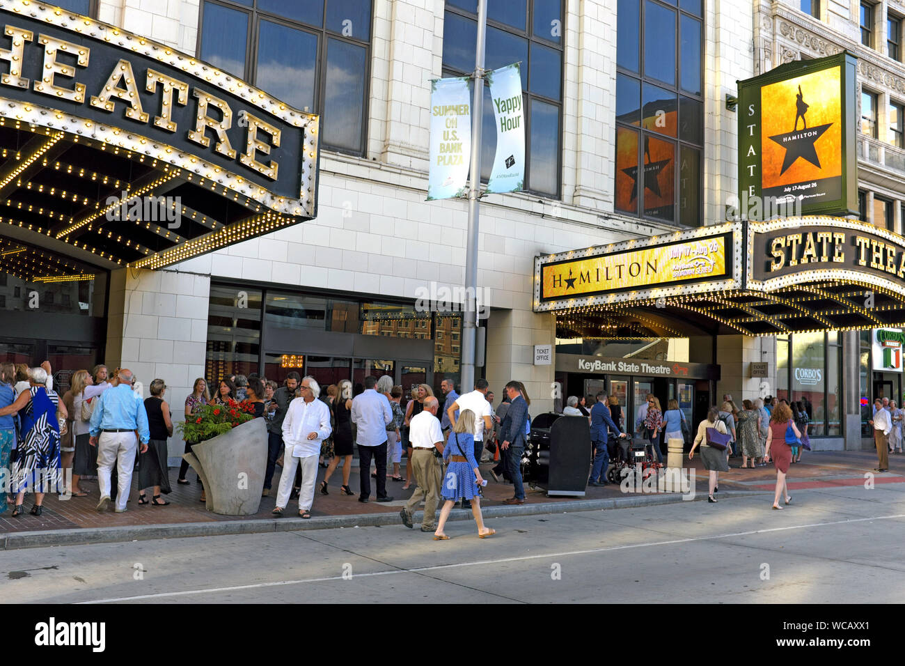"Hamilton' il musical svolge presso il Teatro di Stato di Playhouse Square District di Cleveland, Ohio, USA. Foto Stock