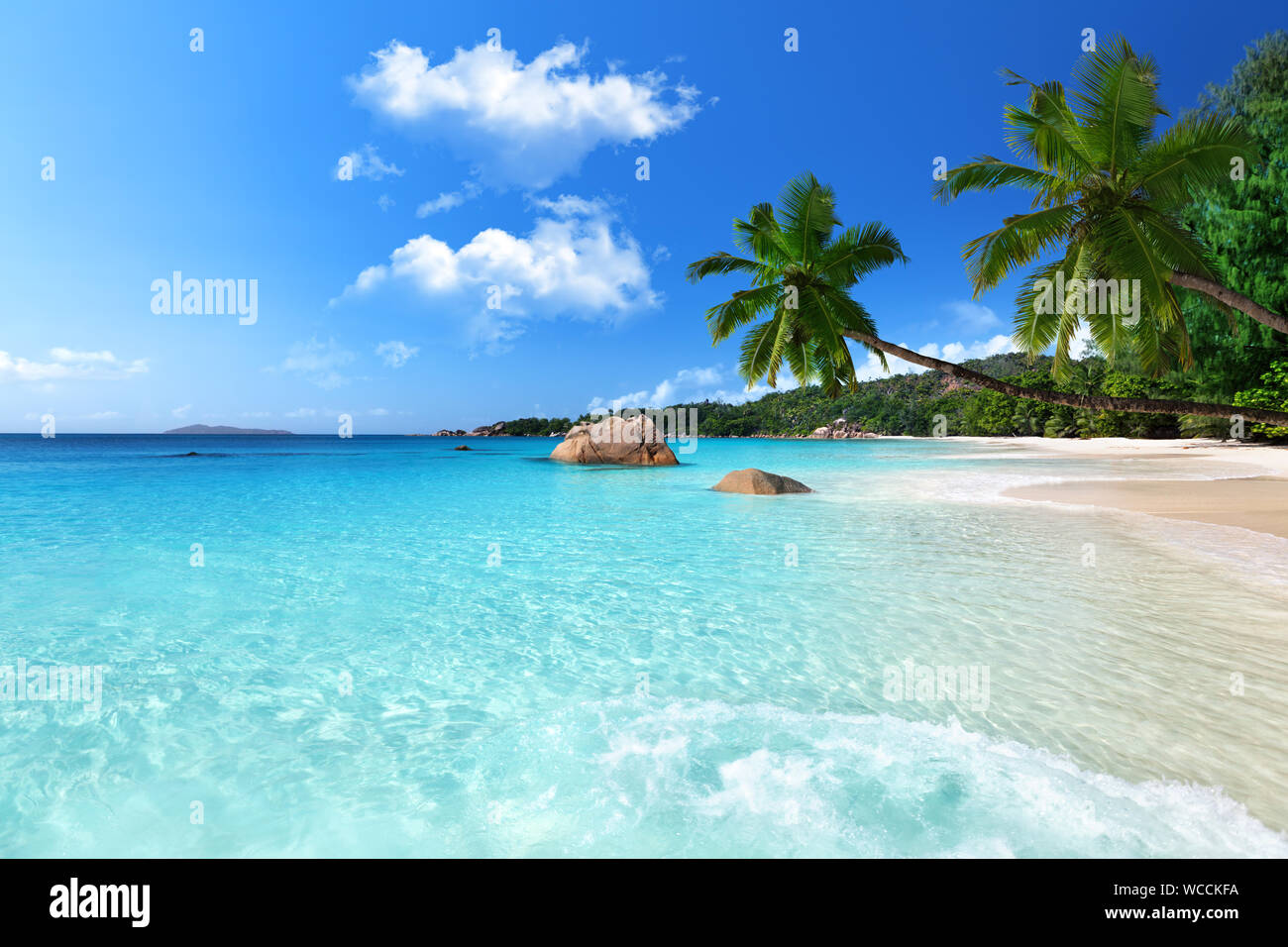 Spiaggia Seychelles Foto Stock