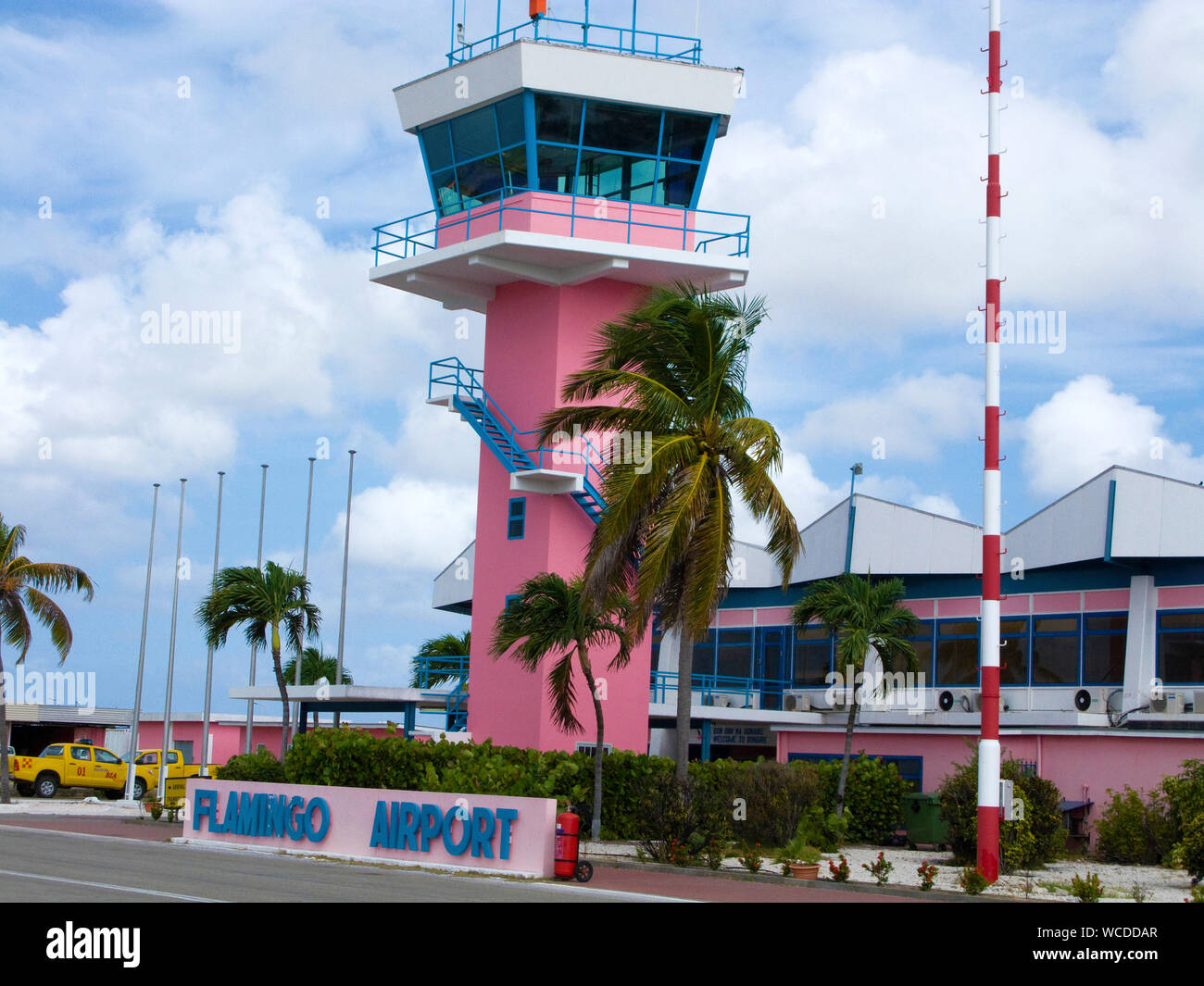 Torre di Flamingo aeroporto, Bonaire Aeroporto Internazionale, Kralendijk, Bonaire, Antille olandesi Foto Stock