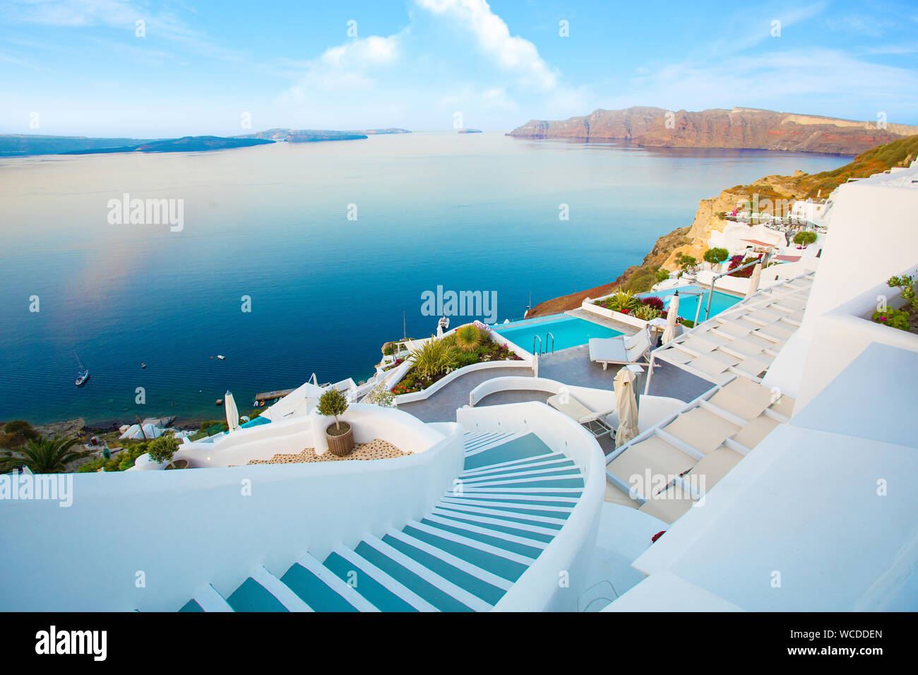 Bella Santorini da surise Grecia Foto Stock