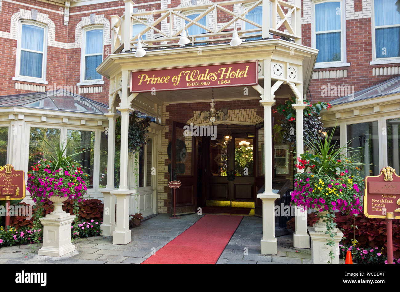 Ingresso al centro storico di Prince of Wales Hotel in Niagara-On-The-Lake, Ontario, Canada Foto Stock