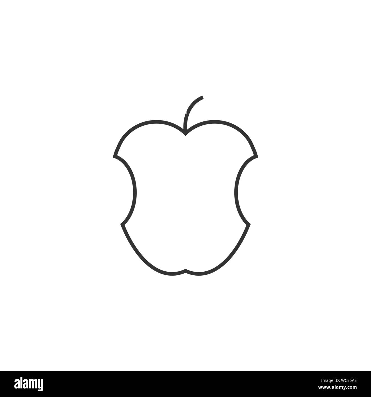 Apple icona di frutta. Illustrazione Vettoriale, design piatto. Illustrazione Vettoriale