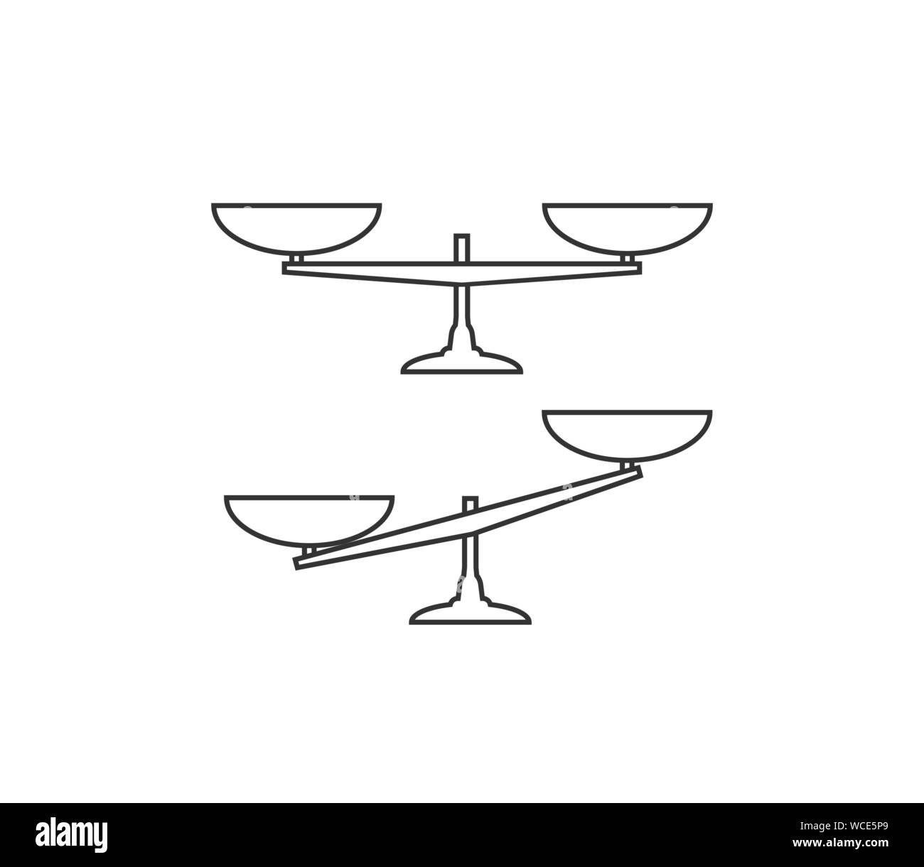 Bilancia icona. Illustrazione Vettoriale, design piatto. Illustrazione Vettoriale