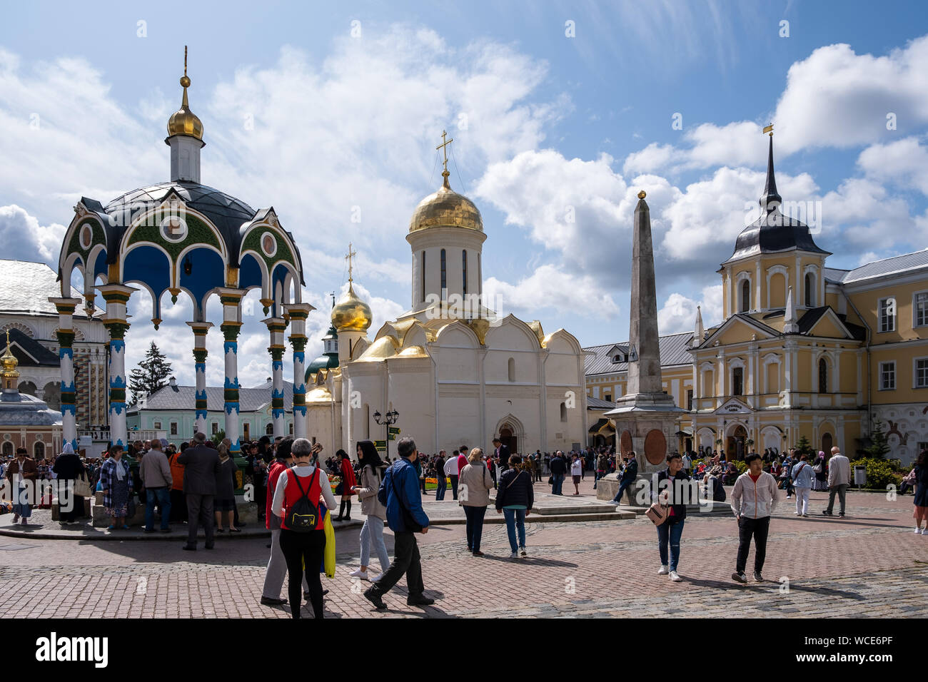 SERGIYED POSAD, Russia - 3 agosto 2019: La Trinità Lavra di San Sergio è il più importante monastero russo e il centro spirituale del Russ Foto Stock