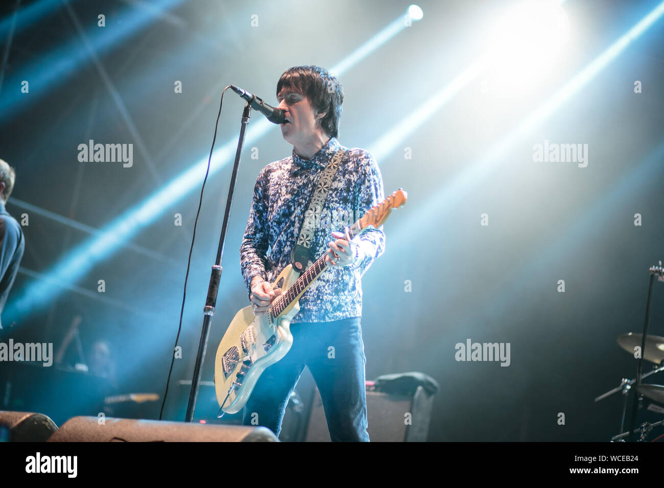 2019 23 agosto torino, Italia Johnny Marr, uno dei Fabbri, banda suona dal vivo Foto Stock