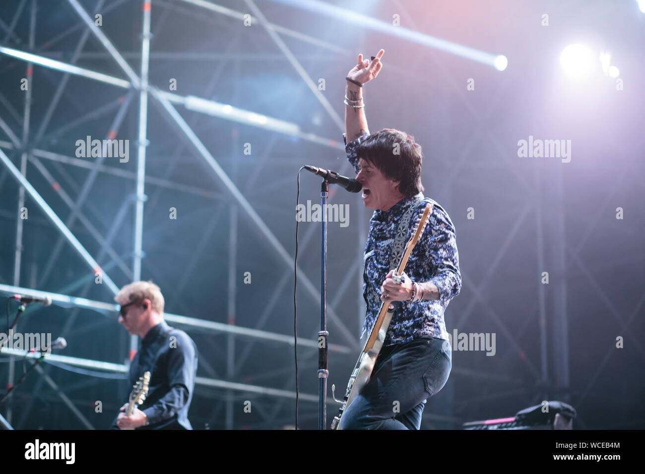 2019 23 agosto torino, Italia Johnny Marr, uno dei Fabbri, banda suona dal vivo Foto Stock