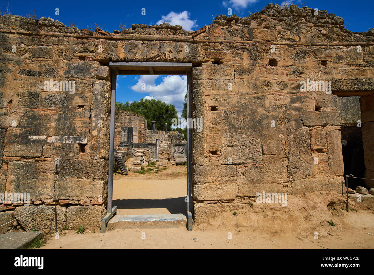 Officina di Pheidias ad Olimpia in Grecia Foto Stock