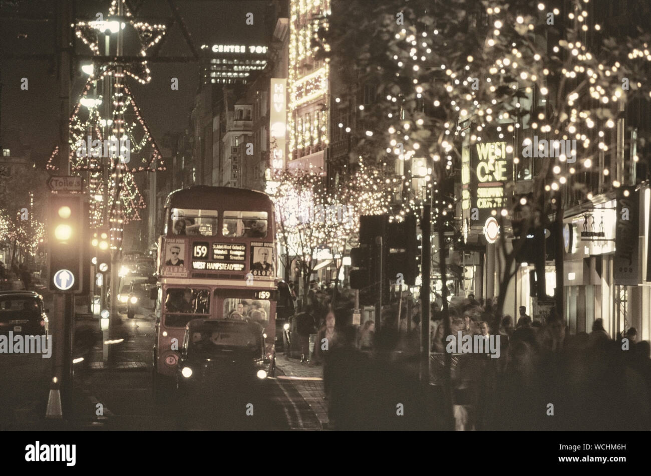 Le luci di Natale a Londra, Inghilterra, Regno Unito. Circa ottanta Foto Stock