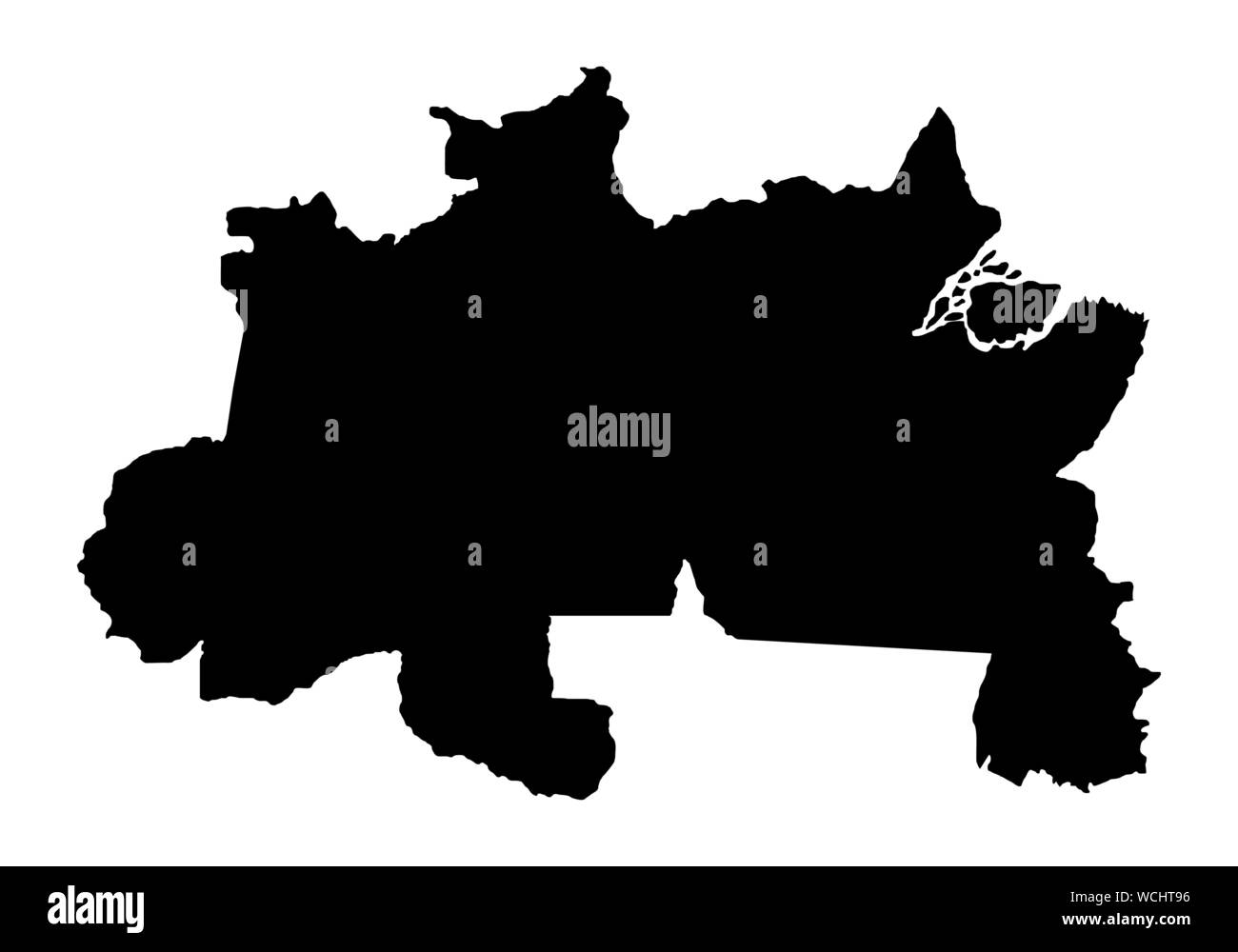 Brasile del Nord mappa silhouette Illustrazione Vettoriale