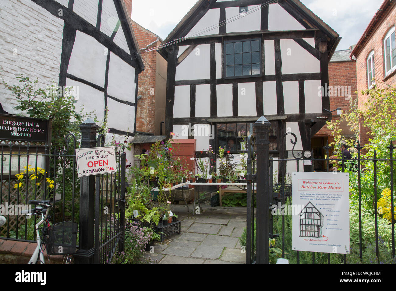 Burgage Hall e Butcher Row House Museum, Ledbury, Herefordshire, England, Regno Unito Foto Stock