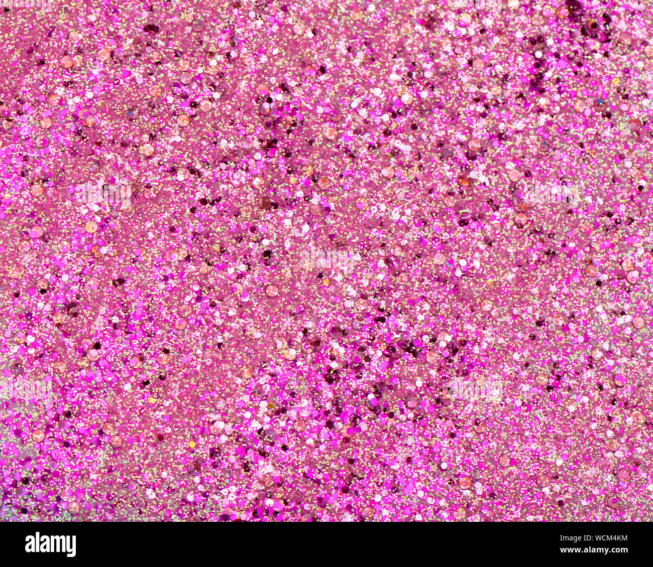 Sfondo lucido con rosa glitter close up Foto Stock