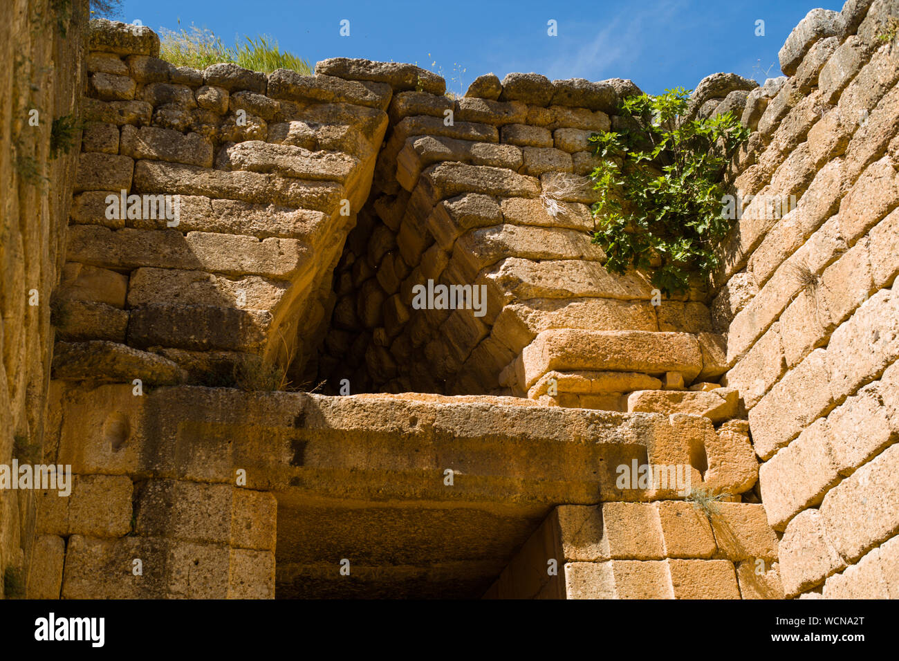 Tomba micenea ingresso, Micene Grecia Foto Stock