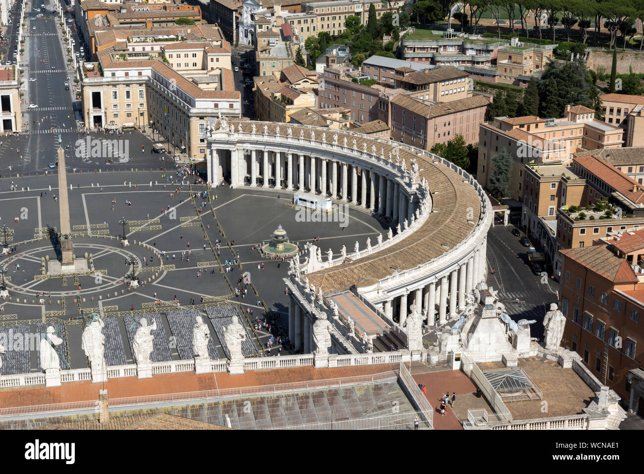 Panorama della città del Vaticano e a Roma dalla cupola della Basilica