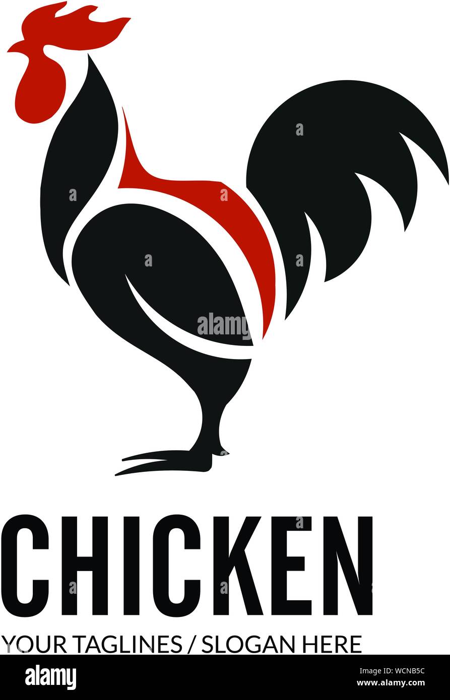 Galli illustrazione, Pollo semplici elementi di design per il logo Illustrazione Vettoriale