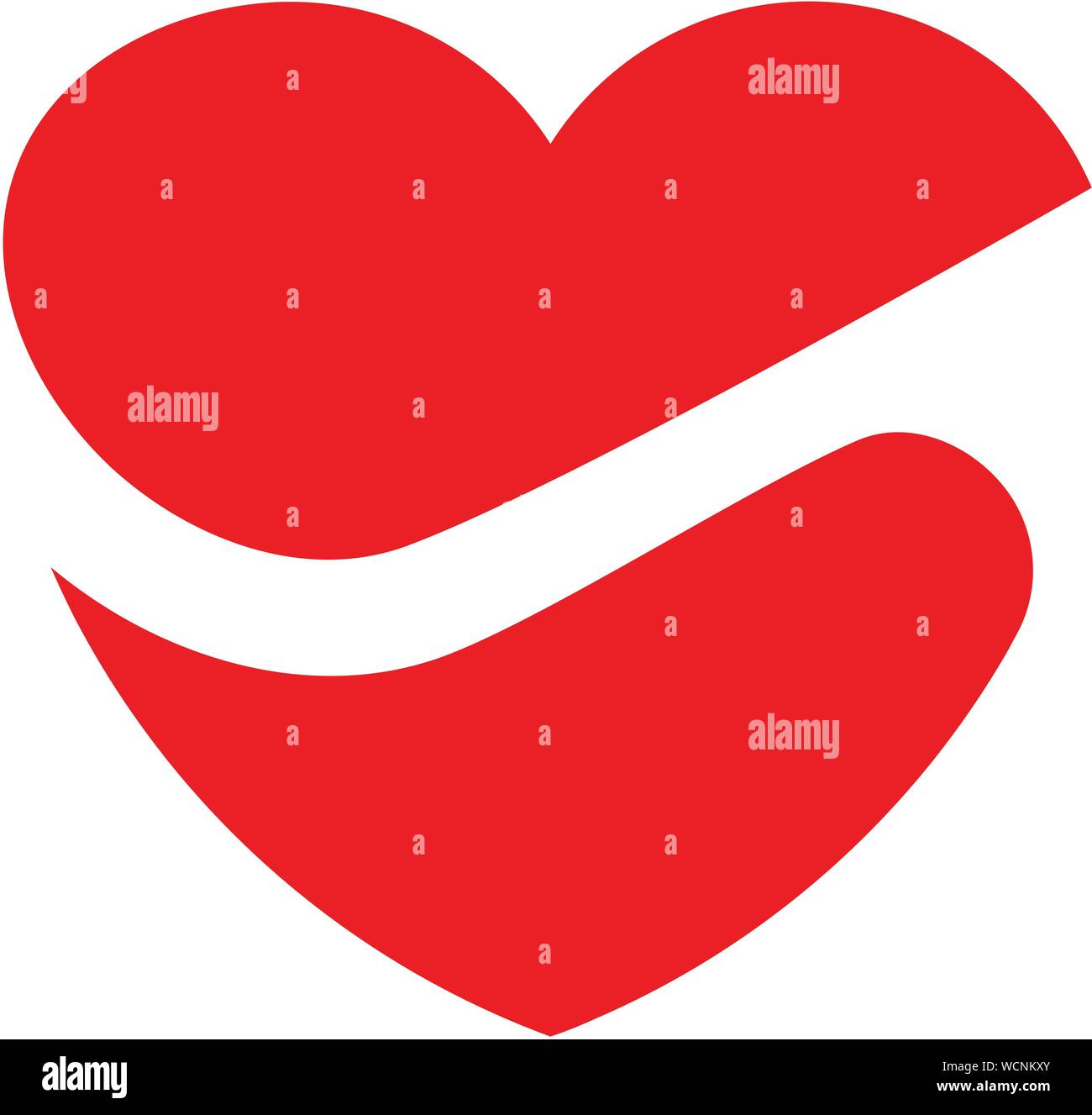 Creative cuore semplice icona logo vettoriale nozione Illustrazione Vettoriale