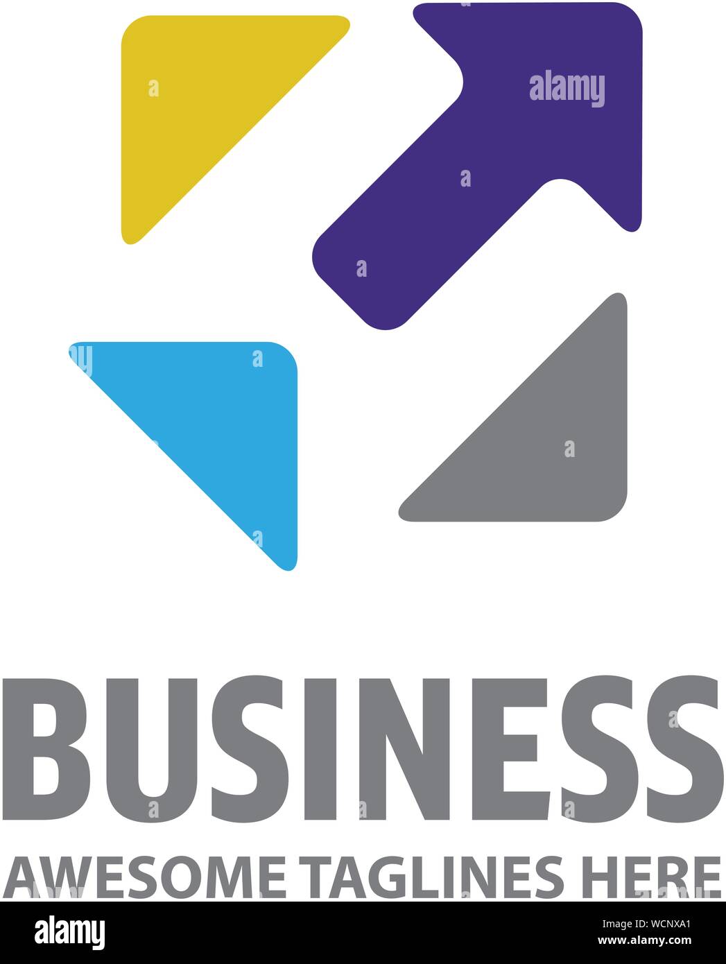 Freccia creativa fino piazza logo a colori concetto vettoriale Illustrazione Vettoriale