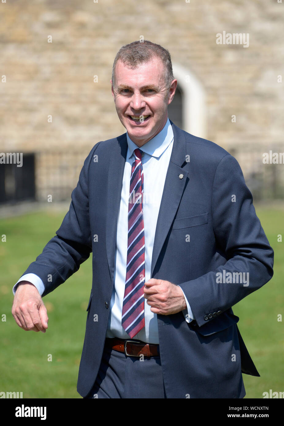 Adam Price MS - membro dell'Assemblea gallese (Carmarthen East e Dinefwr) e leader di Plaid Cymru dal 2018 - College Green, Westminster, ago 2019 Foto Stock