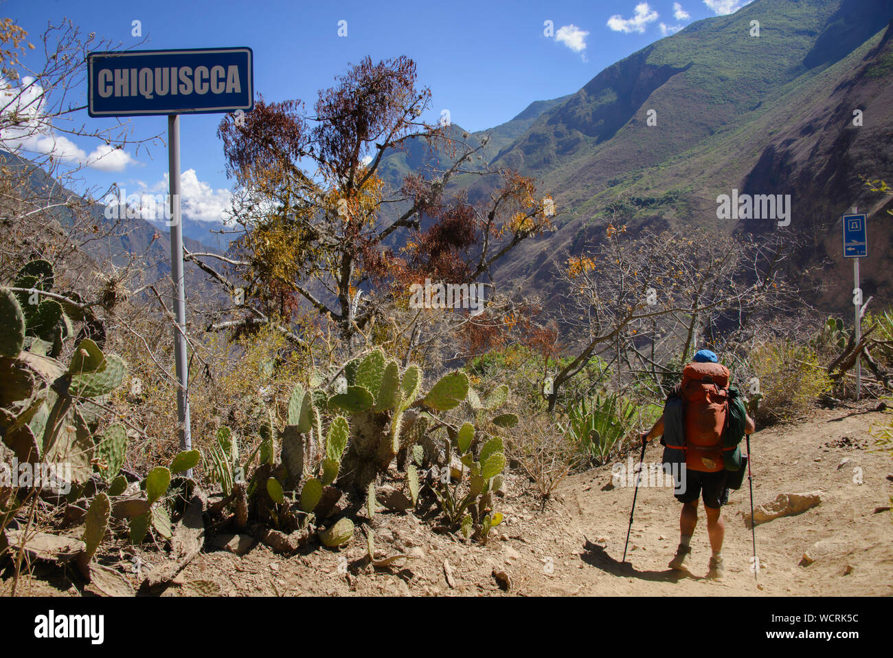 Trekking in Senso - Inka trek, 'l'altra Machu Picchu,' Chiquisca, Apurimac, Perù Foto Stock