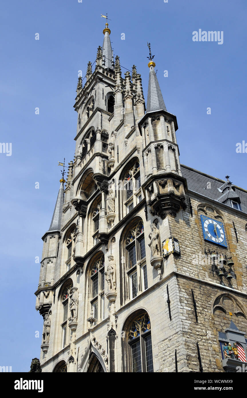 Town Hall, Gouda, South Holland, Paesi Bassi, Europa Foto Stock