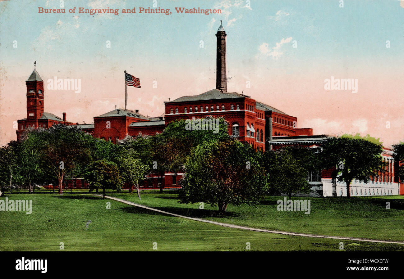Ufficio di presidenza di incisione e la stampa, Washington DC, C1910's vecchia cartolina. Foto Stock