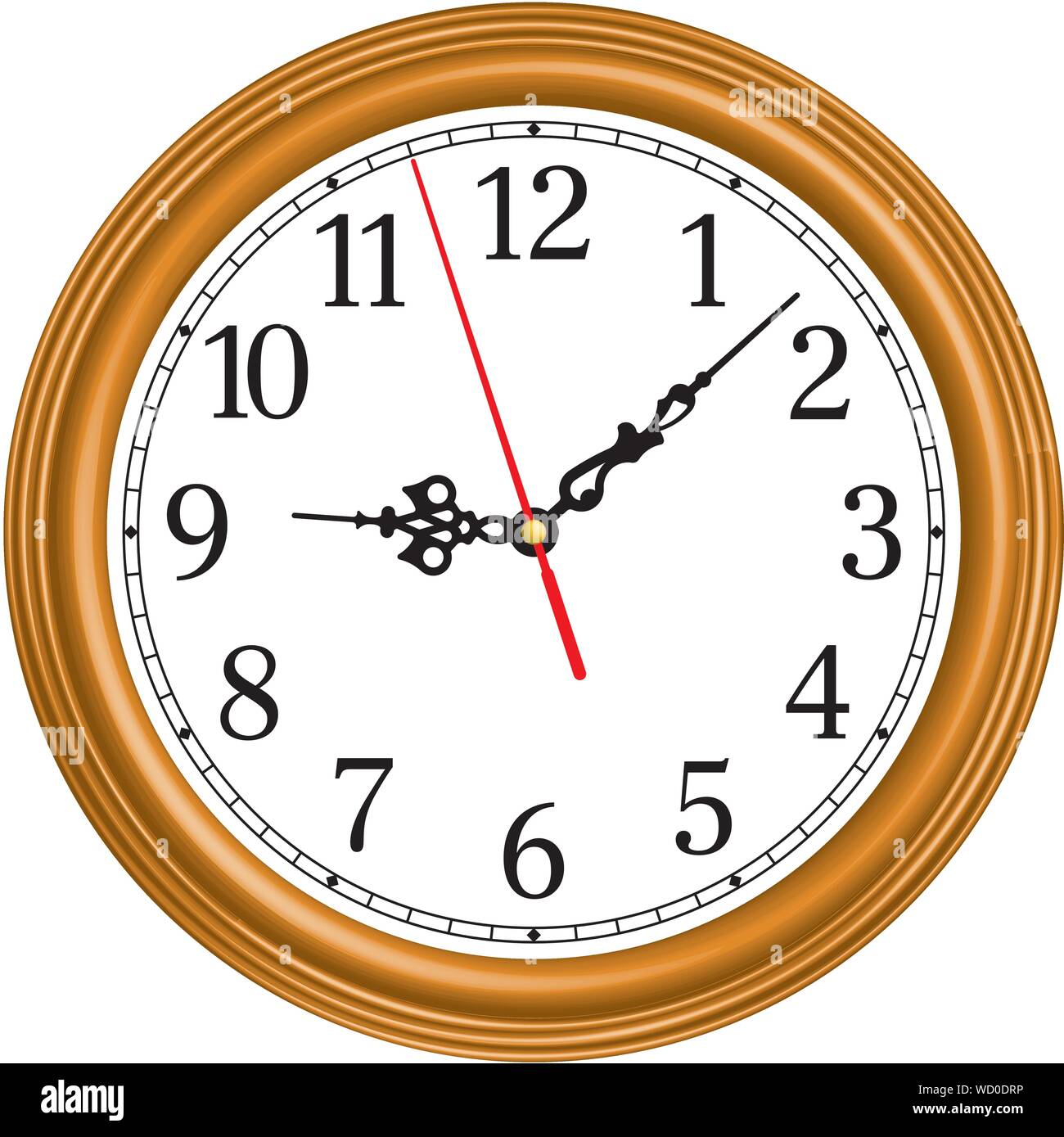 Round orologio da parete. Home decor. Illustrazione Vettoriale Illustrazione Vettoriale