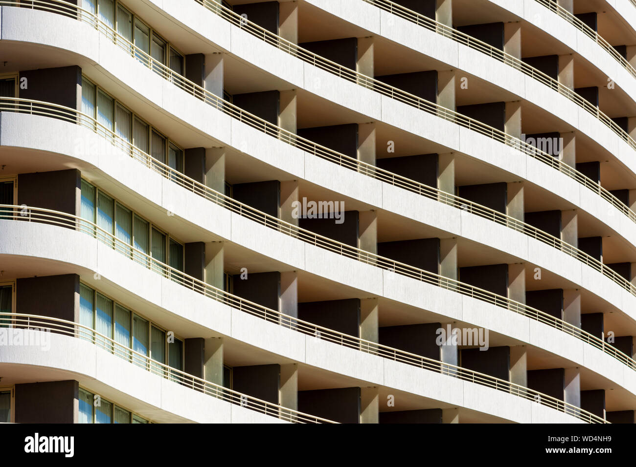 Un primo piano di una palazzina di appartamenti nella città di Brisbane Australia Foto Stock