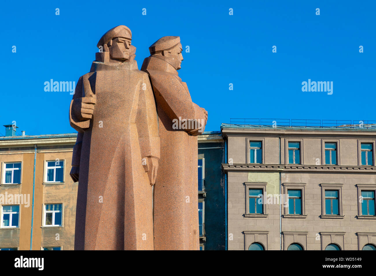 Il lettone fucilieri monumento, Città Vecchia, Riga, Lettonia, Nord Europa, Foto Stock