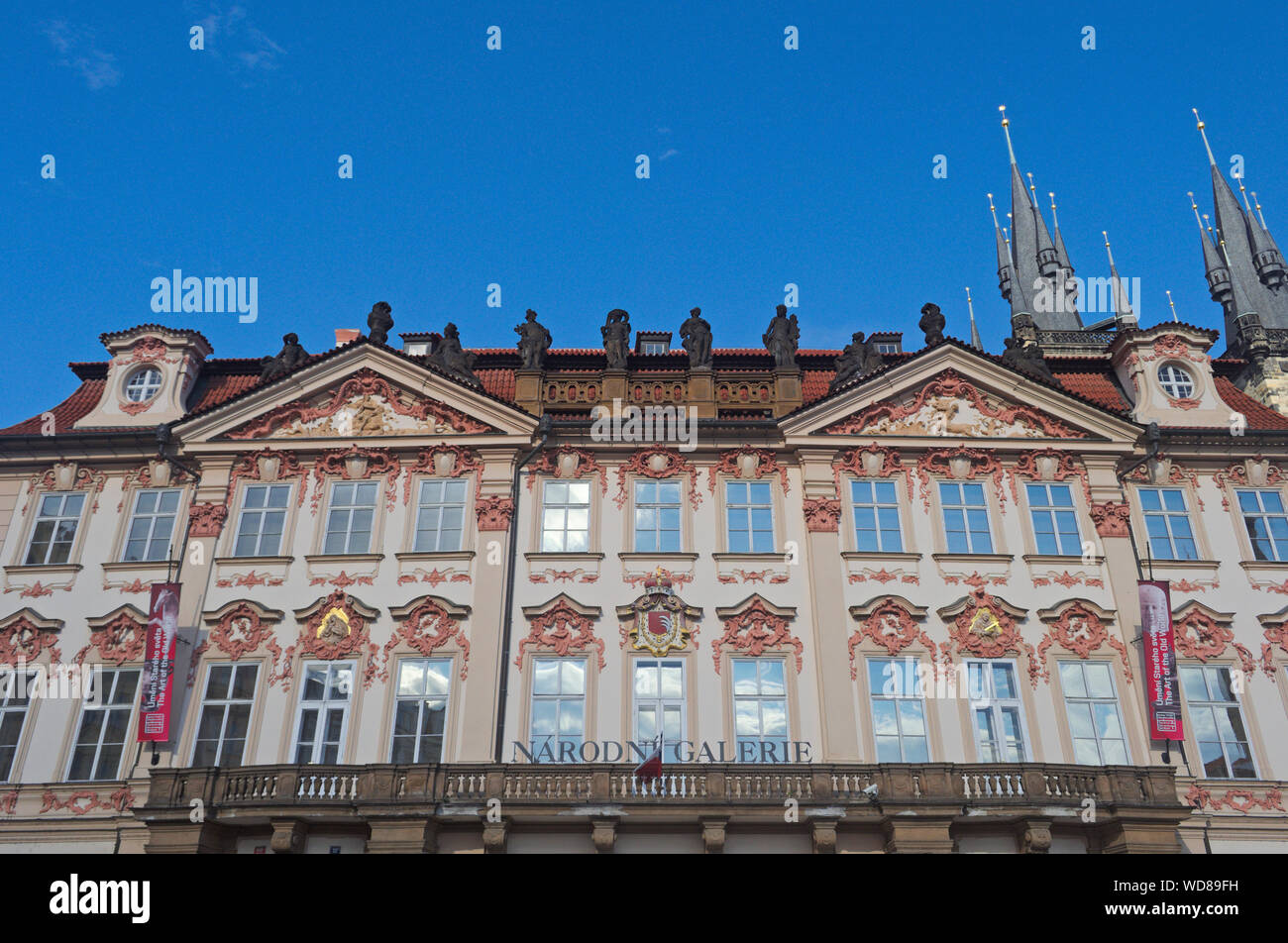 Narodni Gallery (Galerie), Palazzo Kinsky, Piazza della Città Vecchia di Praga, Repubblica Ceca Foto Stock