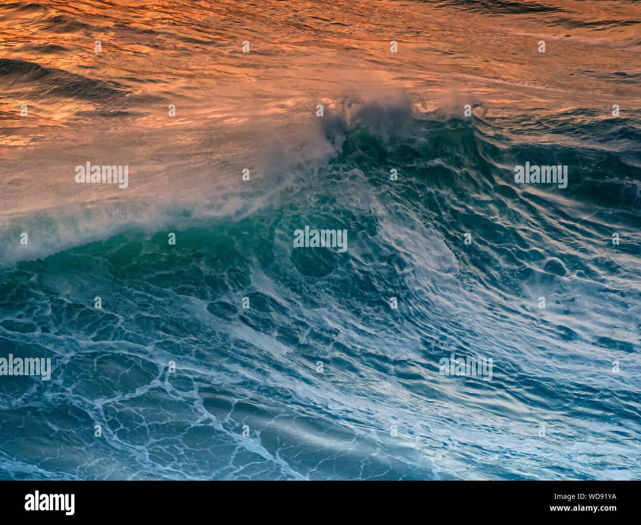 Nazare onda al tramonto Foto Stock