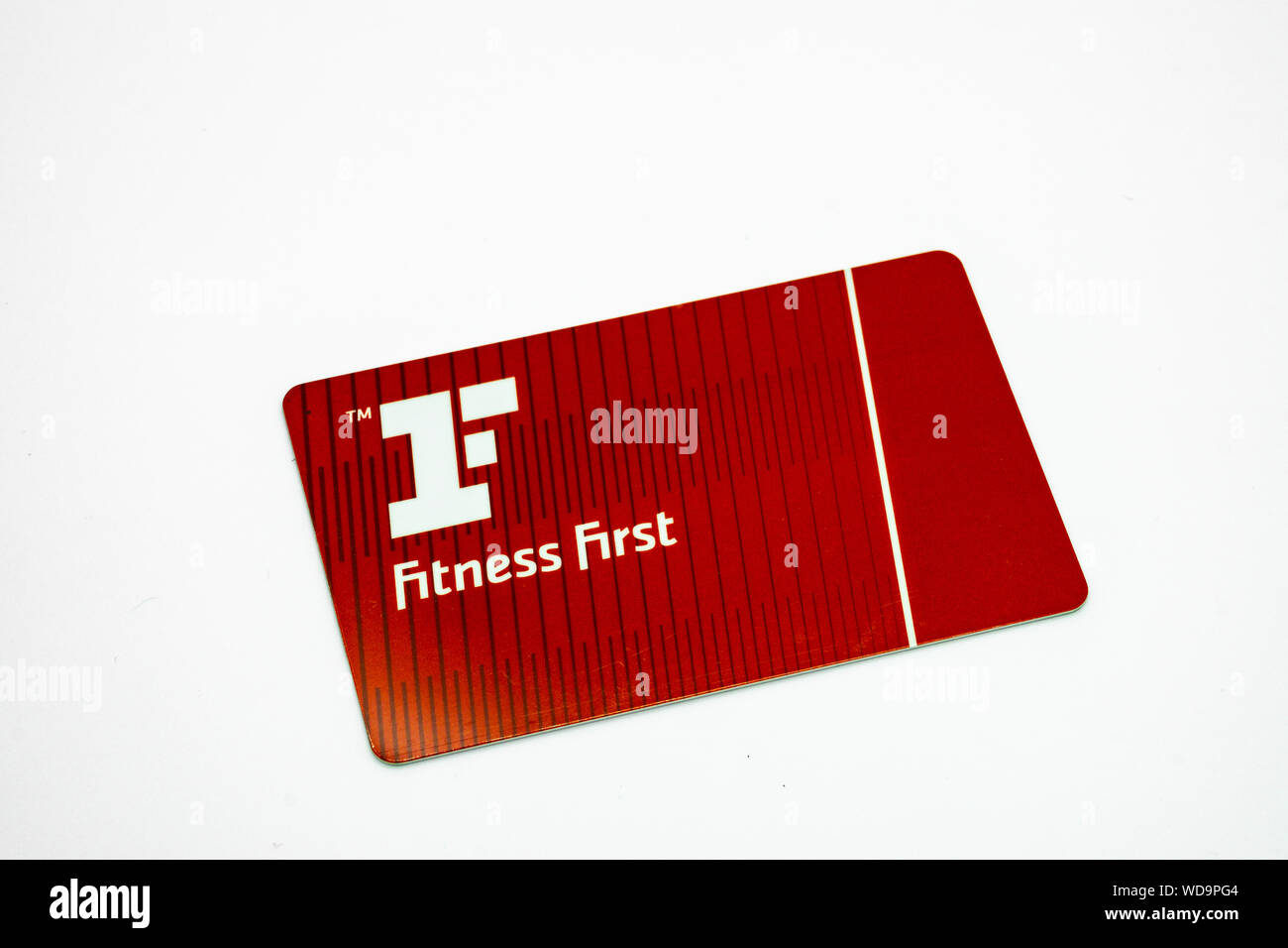 Fitness First membership card su sfondo bianco Foto Stock