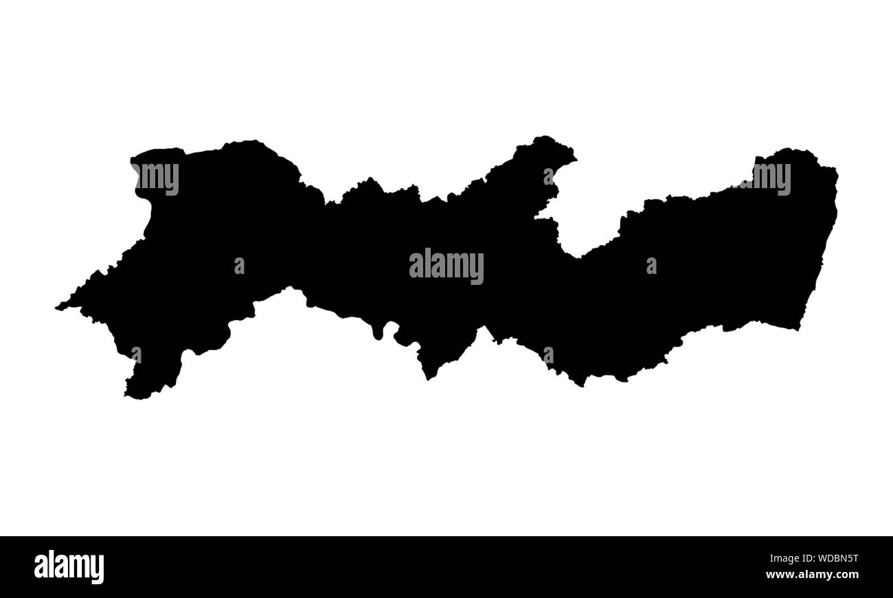 Stato di Pernambuco Mappa silhouette Illustrazione Vettoriale