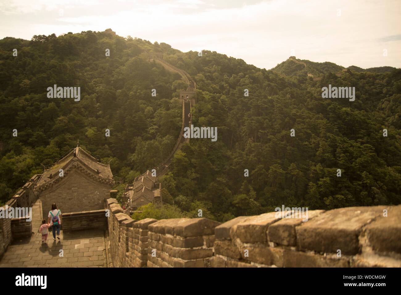 Grande muraglia cinese a Mutianyu Foto Stock