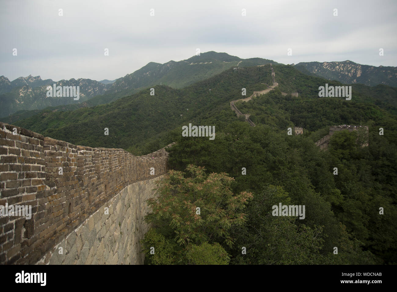 Grande muraglia cinese a Mutianyu Foto Stock