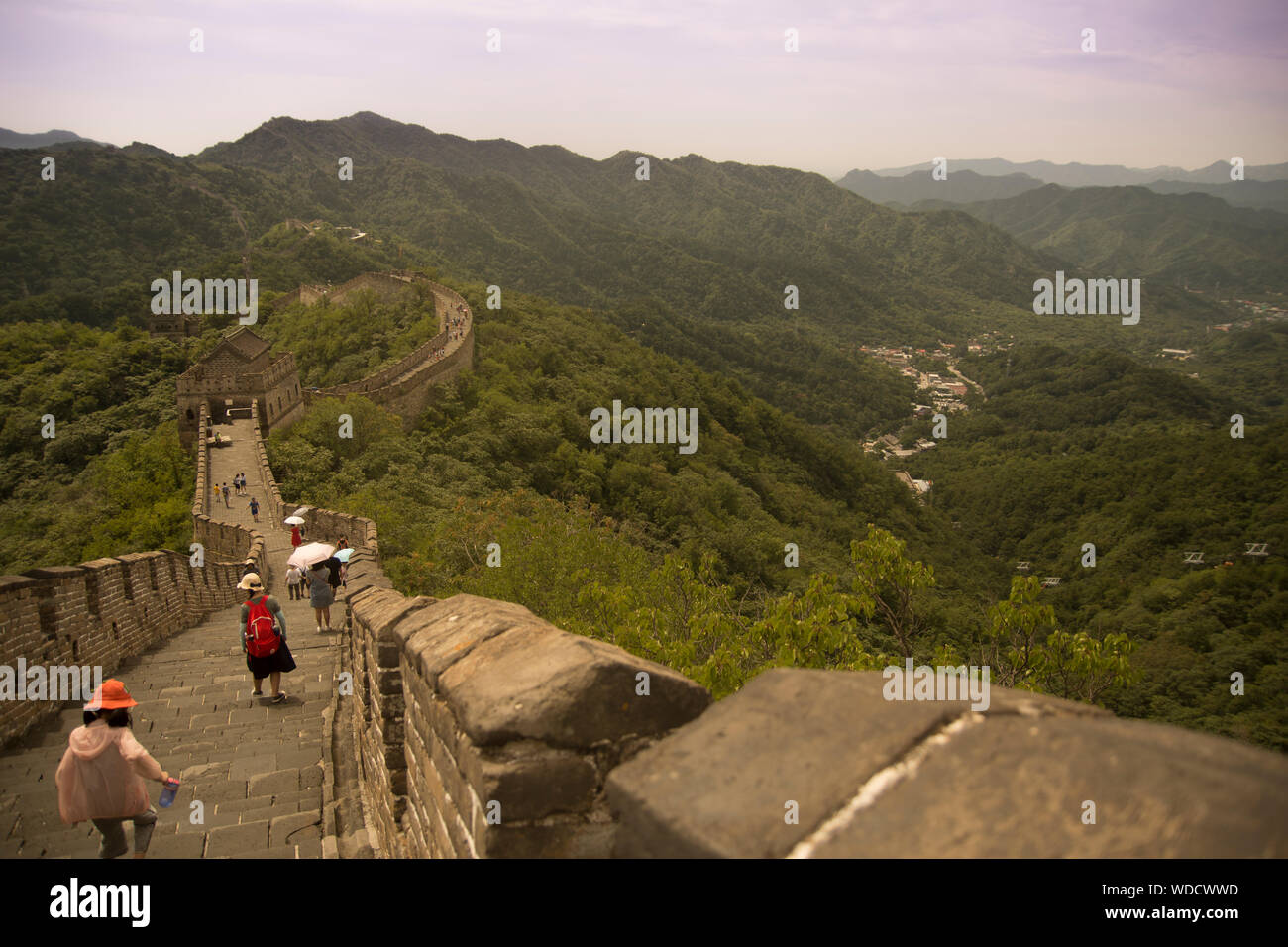 Grande muraglia cinese a Mutianyu Foto Stock