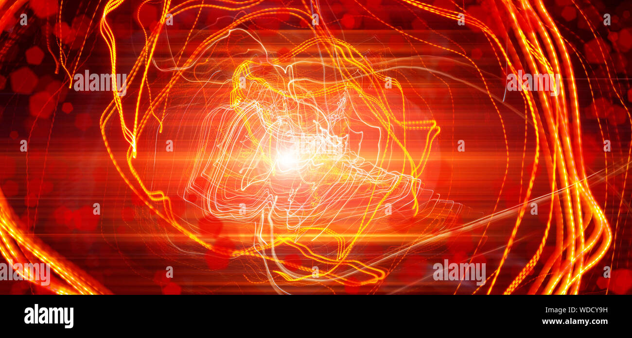 La linea dei fari delle automobili con una lunga esposizione. Abstract background. Foto Stock