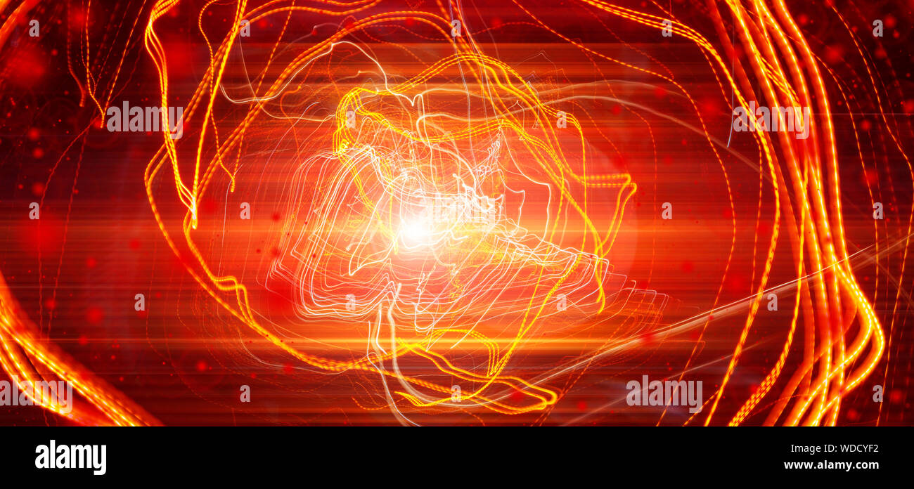 La linea dei fari delle automobili con una lunga esposizione. Abstract background. Foto Stock