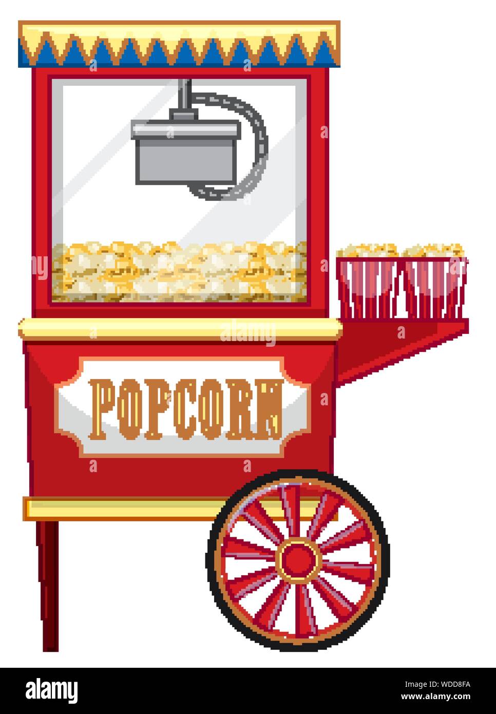 Fornitore design presso il parco di divertimenti per popcorn illustrazione Illustrazione Vettoriale