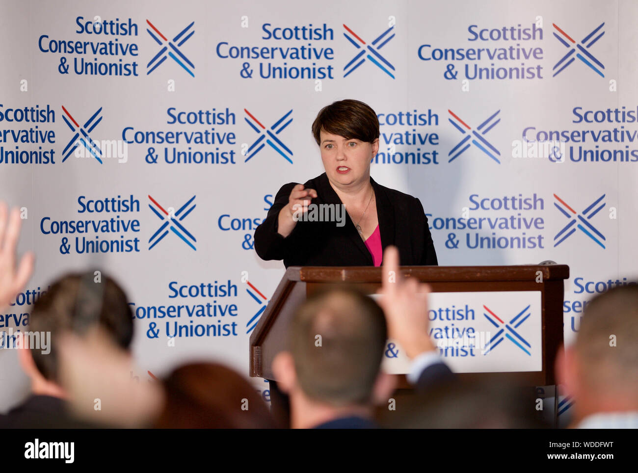 Edinburgh, Regno Unito 29 agosto 2019: Ruth Davidson conferma le sue dimissioni come Scottish Tory leader in occasione di una conferenza stampa tenutasi presso l'Holyrood Hotel, Edinburgh. Credito: Terry Murden / Alamy Credito: Terry Murden/Alamy Live News Foto Stock