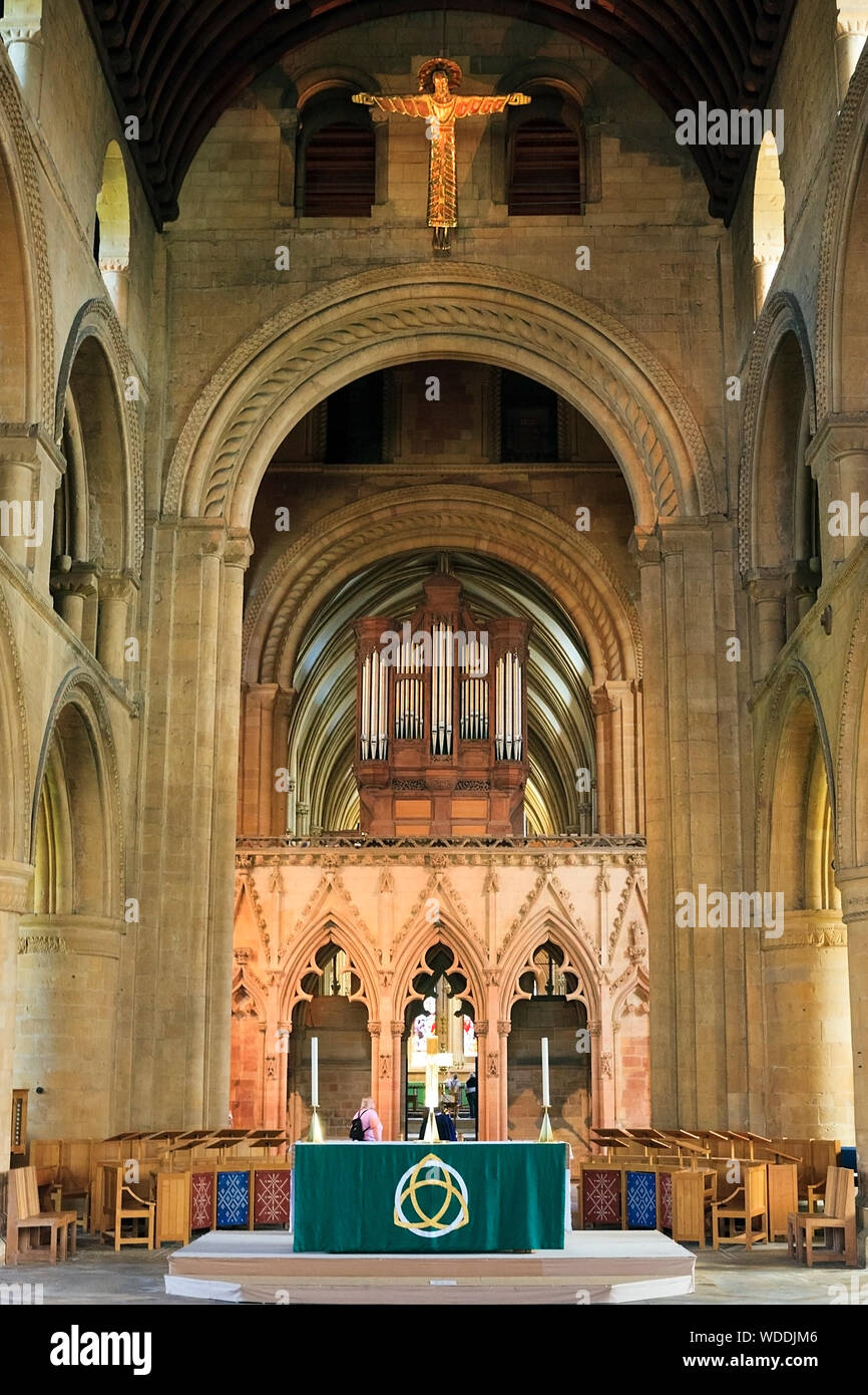 All'interno di Southwell Minster, la cattedrale e la chiesa della parrocchia, southwell, Nottinghamshire Foto Stock