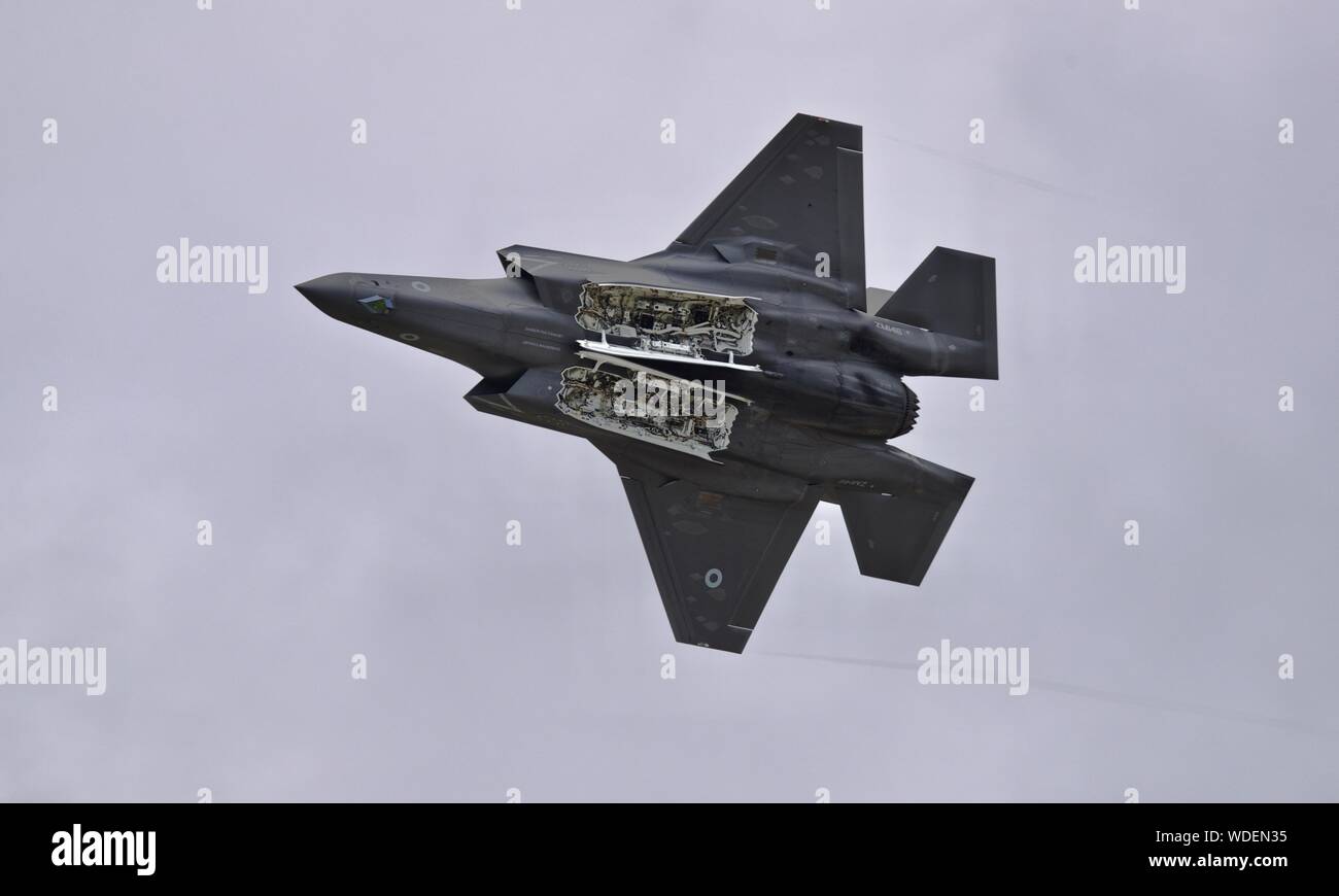 Lockheed Martin F-35B Lightning airborne al 2019 Royal International Air Tattoo Foto Stock