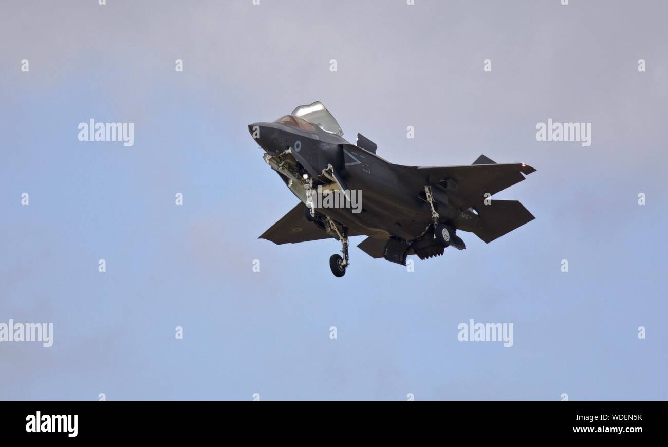 Lockheed Martin F-35B Lightning airborne al 2019 Royal International Air Tattoo Foto Stock