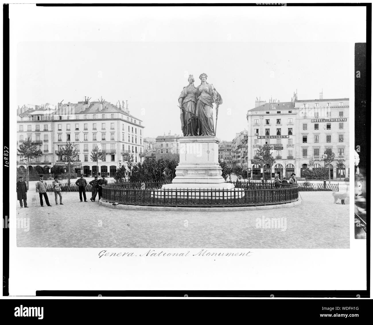 Ginevra. Monumento nazionale Abstract/medio: 1 stampa fotografica : albume. Foto Stock