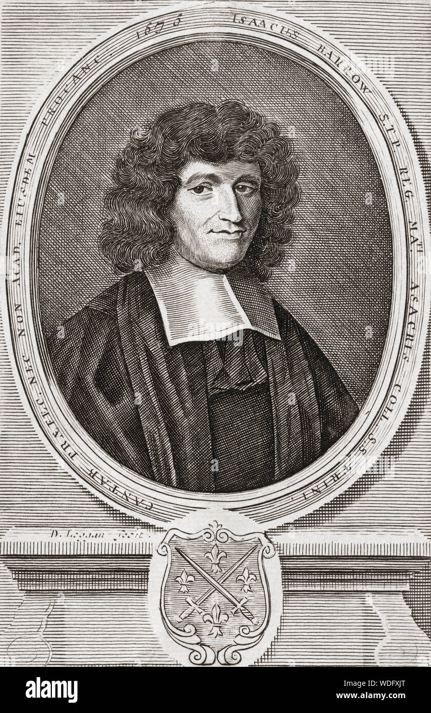 Isaac Barrow, 1630 - 1677. Inglese teologo e matematico. Foto Stock