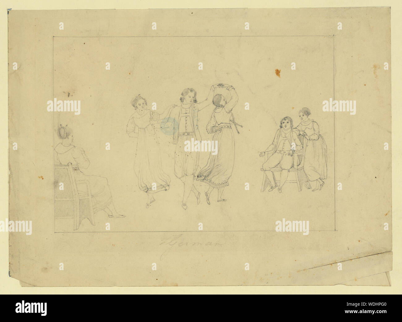 Abstract tedesco/medio: 1 disegno su carta intessuta : grafite. Foto Stock