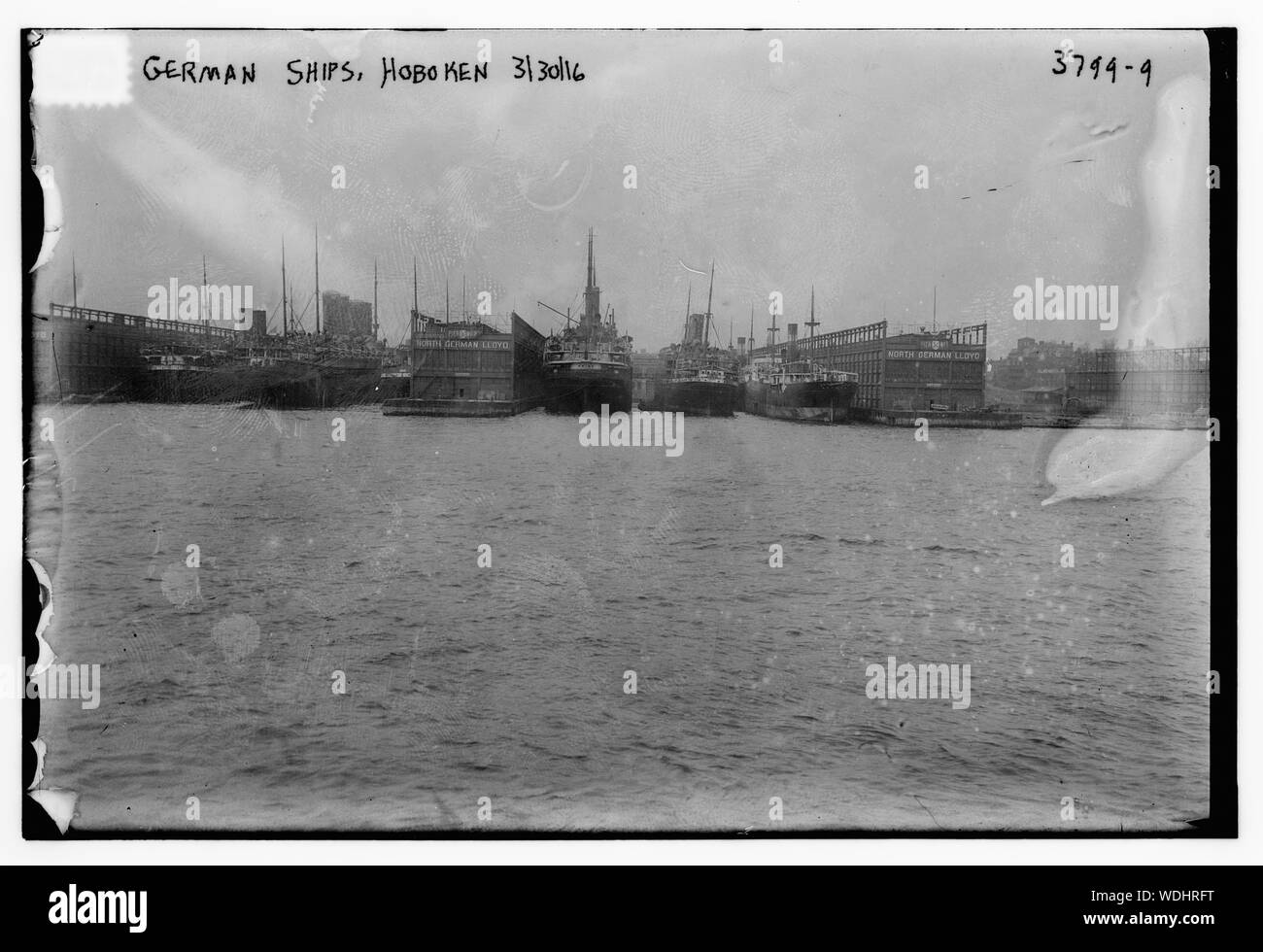 Navi tedesche, Hoboken, 3/30/16 [patria] Abstract/medio: 1 negativi : vetro 5 x 7 in. o inferiore. Foto Stock