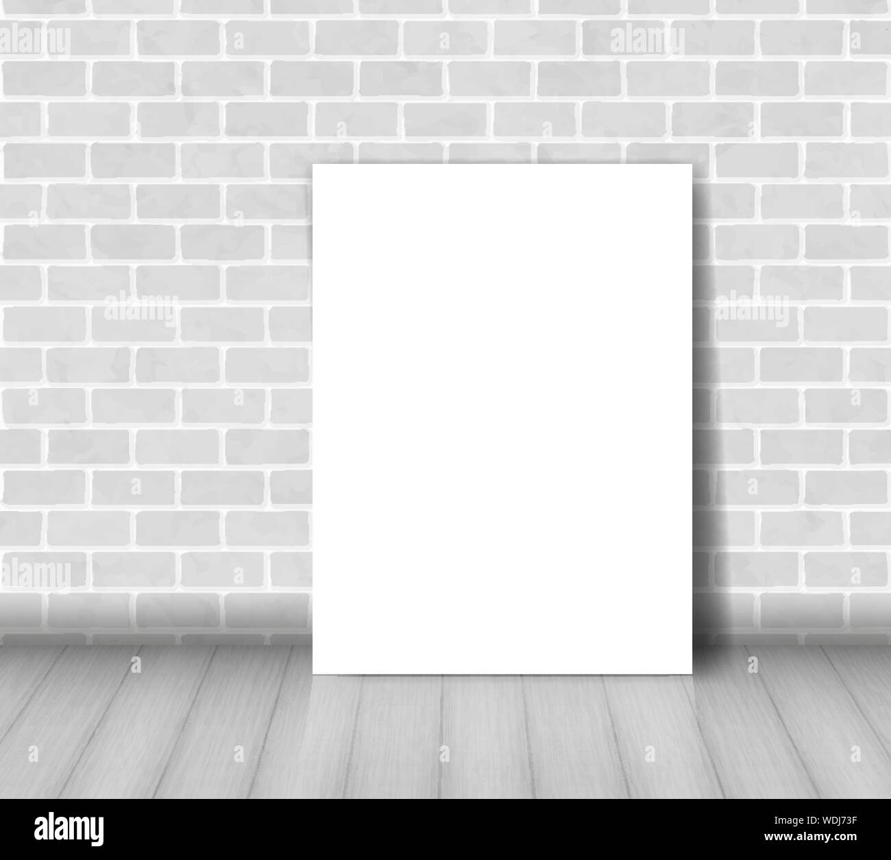 Muro di mattoni con foglio di carta bianco vettore Illustrazione Vettoriale