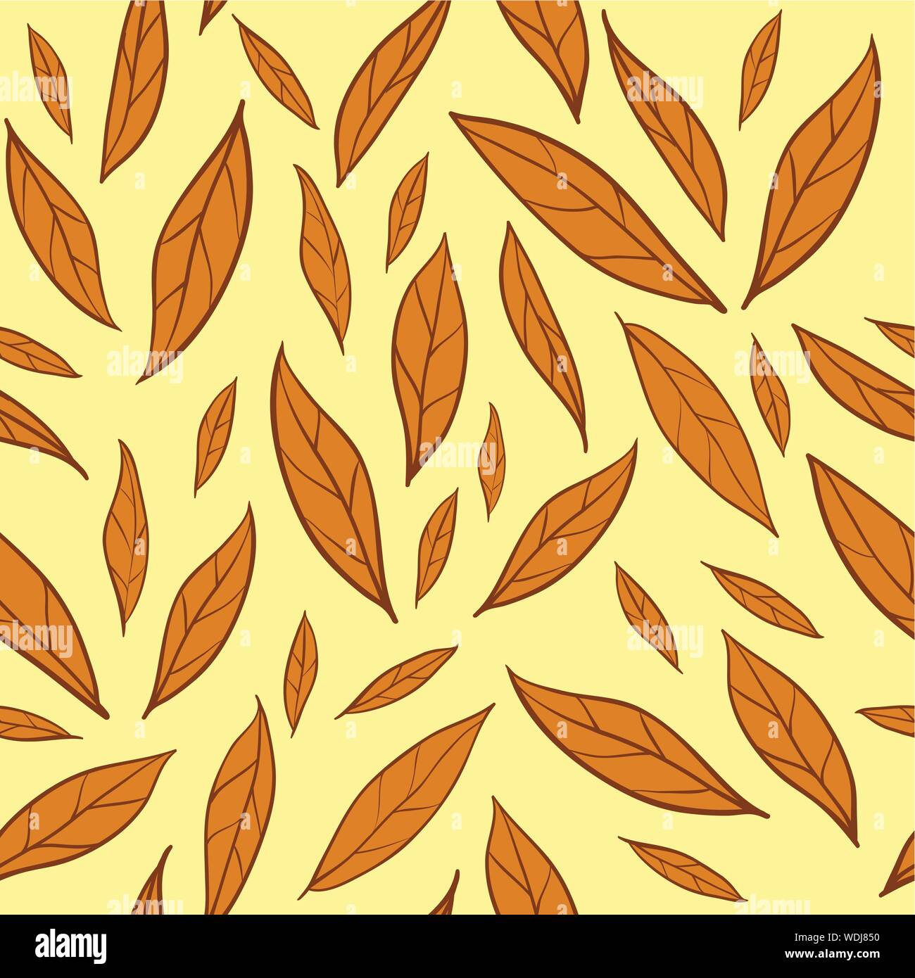 Seamless disegno vettoriale con arancia Foglie di autunno. Stampa di moda, la carta di avvolgimento, wallpaper design Illustrazione Vettoriale