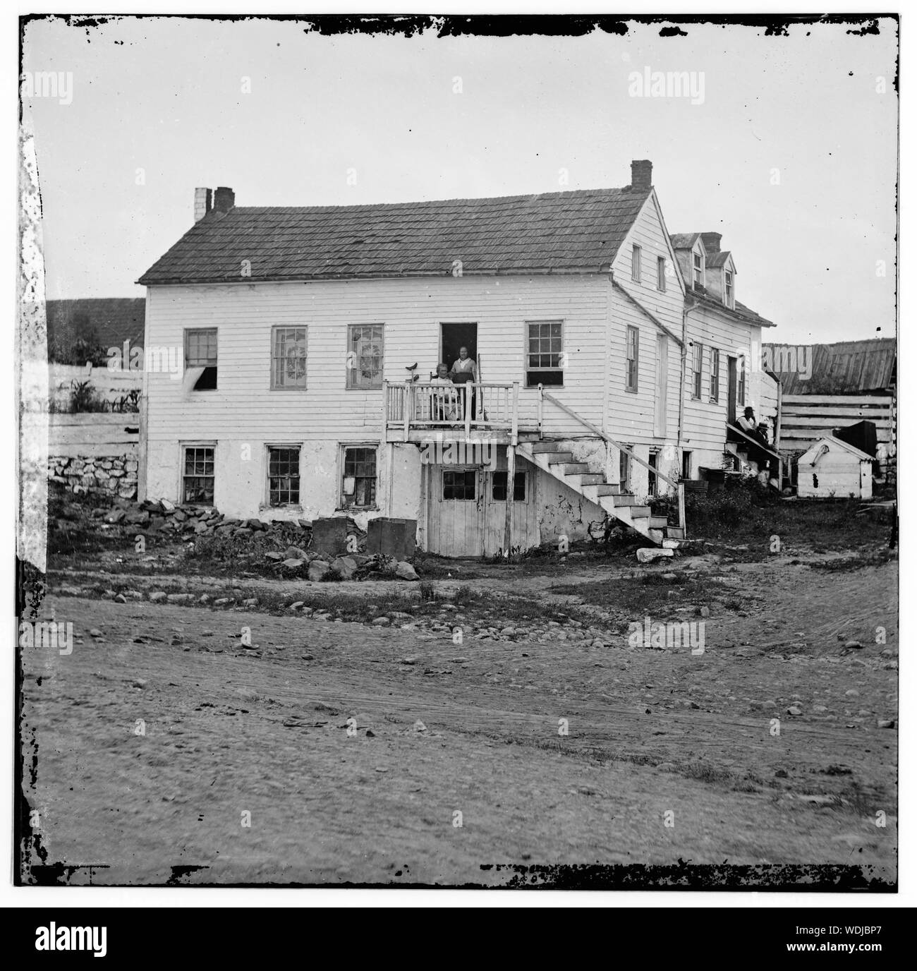 Gettysburg, Pennsylvania. John L. Burns cottage. (Burns insediato nella porta) Foto Stock