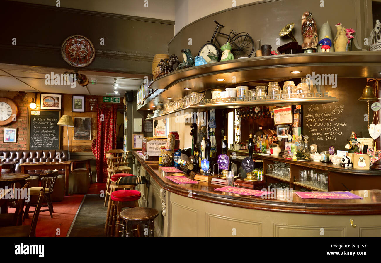 Interno del tradizionale pub inglese, Beaufort bracci, Clifton, Bristol, Inghilterra, Regno Unito Foto Stock